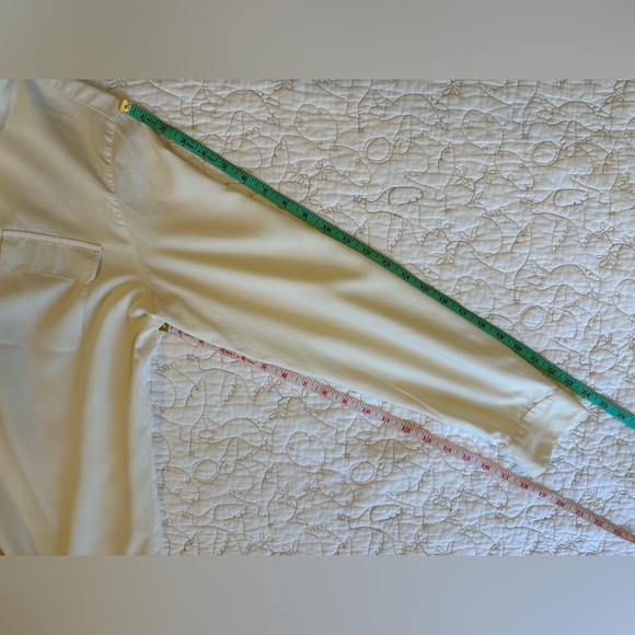J Jill 100% Silk Long Sleeve Ivory Button Down Shirt - Picture 14 of 15